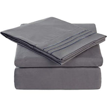 Load image into Gallery viewer, TEKAMON Premium 4 Piece Bed Sheet Set 1800 Bedding 100% Microfiber Polyester - Super Soft, Warm, Breathable, Cooling, Wrinkle and Fade Resistant - 10-16'' Extra Deep Pockets - Queen, Dark Grey
