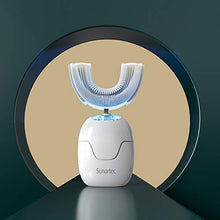 Load image into Gallery viewer, Sunartec Teeth Whitening Light Kits, Sonic Electric Toothbrush for Adults New Generation U-shaped Toothbrushes with 4 Modes Professional Blue Cold LED Light Tooth Whitening