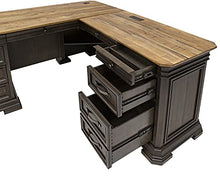 Load image into Gallery viewer, Martin Furniture IMSA684R-KIT Executve L-Desk & Return with Solid Wood Plank Tops, Fully Assembled, Brown