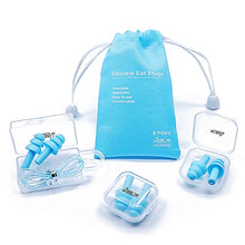 Load image into Gallery viewer, ANBOW Ear Plugs for Sleeping Noise Cancelling. Reusable Silicone Earplugs. Custom Fit - Noise Reduction for Sleeping, Concerts, Work & Swimming. Adjustable to Ear Size. 3 Pairs + Travel Pouch