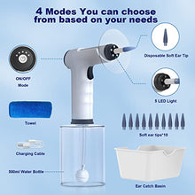 Load image into Gallery viewer, Electric Ear Wax Removal Kit with SoftSpray Safe and Effective Ear Cleaner with 4 Pressure Settings for Ear Wax Buildup Complete Ear Cleaning Irrigation Kit, Black