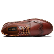 Load image into Gallery viewer, Men's Wingtip Brogue Oxford Sneaker Shoes Genuine Leather Casual Dress Shoes Maroon Brown for Men Footwear Size 13
