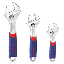 Load image into Gallery viewer, WORKPRO 3-piece Adjustable Wrench Set CR-V with Rubberized Anti-Slip Grips 10-inch, 8-inch, 6-inch