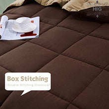 Load image into Gallery viewer, HIG 3pc Down Alternative Comforter Set - All Season Reversible Comforter with Two Shams - Quilted Duvet Insert with Corner Tabs -Box Stitched –Hypoallergenic, Soft, Fluffy (King/Cal King, Chocolate)