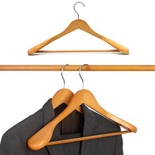 Load image into Gallery viewer, SUNTRADE Wide Shoulder Wooden Suit/Coat Hanger,Wood Coat Dress, Jacket, Heavy Clothes,Pant Hanger (Beige)