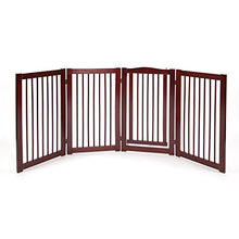 Load image into Gallery viewer, Primetime Petz 33238-G8 360 Configurable Dog Gate with Door – Indoor Freestanding Walk Through Wood Pet Gate,Walnut,36"