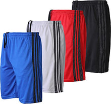 Load image into Gallery viewer, Active Club Men's Athletic Gym Shorts with Pockets - Quick Dry Running Workout Training Basketball Shorts - 4 Pack (4 Pack SM109-2, Large, l)