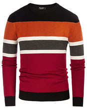 Load image into Gallery viewer, PJ PAUL JONES Men's Long Sleeve Crewneck Pullover Sweaters Regular Fit Knitting Sweater Black