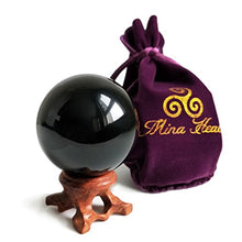Load image into Gallery viewer, Mina Heal Obsidian Crystal Ball for Fengshui Ball, Meditation, Crystal Healing, Divination Sphere, Home Decoration, 100% Natural and Genuine (50 mm)