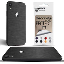 Load image into Gallery viewer, IPG for iPhone XR Decorative Carbon Fiber Vinyl Back Protector Anti Scratch Skin Guard - 3D Surface - Bubble -Free Easy to Install (Dark Brushed Aluminum)