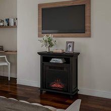Load image into Gallery viewer, Northwest 80-FPWF-3 Electric Fireplace TV Stand– 29” Freestanding Console with Shelf, Faux Logs and LED Flames, Space Heater Entertainment Center (Black)
