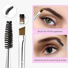 Load image into Gallery viewer, Eyelash Curlers Eyebrow Brush Kit for Women w Lash Curler, Eyelash Comb Seperator, Mascara Brushes, Eyelash Extension Tweezers, Angled Eyebrow Brush and Comb, 10 Silicone Refills Pads for Lash & Brow