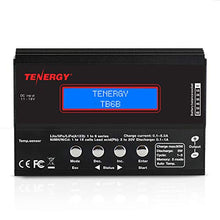 Load image into Gallery viewer, Tenergy TB6-B Balance Charger Discharger 1S-6S Digital Battery Pack Charger for NiMH/NiCD/Li-PO/Li-Fe Packs LCD Hobby Battery Charger w/ Tamiya/JST/EC3/HiTec/Deans Connectors + Power Supply 01435