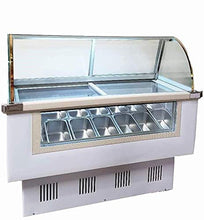 Load image into Gallery viewer, Commercial Ice cream Display Freezer, 53"Width, 110V, 14 Pan Gelato Show case Glass top Dipping Cabinet-Restaurant Groceries Kitchen F14