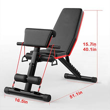 Load image into Gallery viewer, Weight Bench, Adjustable Strength Training Bench for Full Body Workout Multi-Purpose Utility Weight Bench Foldable Flat Bench Press for Home Gym (B)