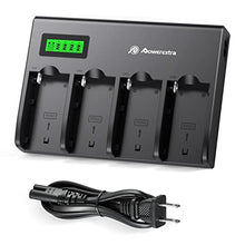 Load image into Gallery viewer, Powerextra 4 Pack Replacement Sony NP-F970 Battery & 4-Channel Battery LCD Charger Compatible with Sony DCR-VX2100, DSR-PD150, DSR-PD170, FDR-AX1, HDR-AX2000, HDR-FX1, HDR-FX7, HDR-FX1000, HVL-LBPB