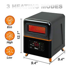 Load image into Gallery viewer, Dr Infrared Heater DR-978 Infrared Space Heater, Hybrid, Black