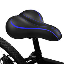 Load image into Gallery viewer, BLUEWIND Bike Seat, Most Comfortable Bicycle Seat Memory Foam Waterproof Bicycle Saddle - Dual Shock Absorbing - Best Stock Bicycle Seat Replacement for Mountain Bikes, Road Bikes (Blue)
