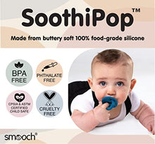 Load image into Gallery viewer, SMOOCH Pacifier Teething Toys for Babies 6-12 Months - Silicone Baby Teether Toy - Soothe Infant Sore Gums - Soft & Safe Hands-Free Freezable Teething Relief - Honeycomb Bubble Bump (Blue)