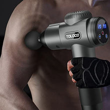 Load image into Gallery viewer, TOLOCO Massage Gun, Upgrade Percussion Muscle Massage Gun for Athletes, Handheld Deep Tissue Massager for Mothers Day Gifts (Grey)