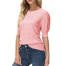 Load image into Gallery viewer, Pullover Sweaters for Women Lightweight Knit Sweater Tops Light Pink Shirt 2XL