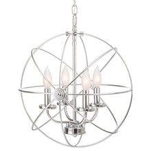 Load image into Gallery viewer, Kira Home Orbits II 15" 4-Light Modern Sphere/Orb Chandelier, Chrome Finish