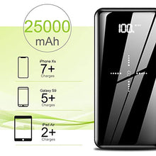 Load image into Gallery viewer, Wireless Portable Charger Power Bank 25000mAh - High Capacity with LCD Digital Display,3 USB Output & Dual Input External Battery Pack Compatible with Smart Phones,Android Phone,Tablet and More