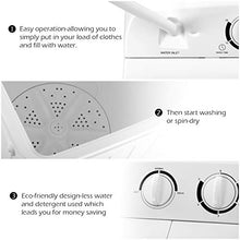 Load image into Gallery viewer, Giantex Portable Mini Compact Twin Tub Washing Machine 17.6lbs Washer Spain Spinner Portable Washing Machine, Blue+ White