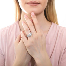 Load image into Gallery viewer, BERRICLE Rhodium Plated Sterling Silver Round Cubic Zirconia CZ 3-Stone Anniversary Engagement Ring 2.08 CTW Size 4