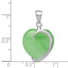 Load image into Gallery viewer, 925 Sterling Silver Green Jade Heart Pendant Charm Necklace Love Ful Fine Jewelry For Women Gifts For Her