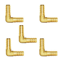 Load image into Gallery viewer, Joywayus 5Pcs 1/2" 12mm Hose ID/Hose Barb 90 Degree L Right Angle Elbow Union Brass Fitting Water/Fuel/Air