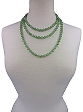 Load image into Gallery viewer, MGR MY GEMS ROCK! 60 Inch 8MM Polished Genuine Green Aventurine Multi-Layer Long Endless Infinity Beaded Necklace.
