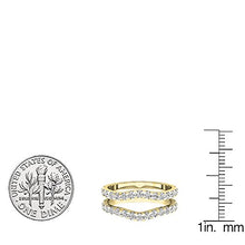 Load image into Gallery viewer, Dazzlingrock Collection 1.60 Carat (ctw) 10K Round White Cubic Zirconia Wedding Enhancer Double Ring, Yellow Gold, Size 8