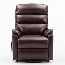 Load image into Gallery viewer, Irene House Dual Motor Lift Chair Recliners for Elderly Infinite Position Dual Power Recliner Up to 300 LBS Soft Leather Electric Power Lift Recliner Chair Sofa with Side Pocket (Red Brown Leather)