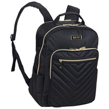 Load image into Gallery viewer, Kenneth Cole Reaction Women's Chelsea Backpack Chevron Quilted 15-Inch Laptop & Tablet Fashion Bookbag Daypack, Black, One Size