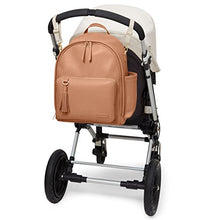Load image into Gallery viewer, Skip Hop Diaper Bag Backpack: Greenwich Multi-Function Baby Travel Bag with Changing Pad and Stroller Straps, Vegan Leather, Caramel