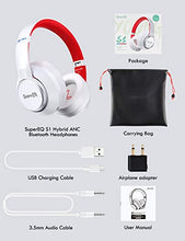 Load image into Gallery viewer, Hybrid Active Noise Cancelling Headphones, SuperEQ S1 Wireless Over Ear Bluetooth Headset, 45H Playtime, Hi-Res Audio, Deep Bass, Wireless & Wired 2-in-1 Ideal for Travel Home Office (White)