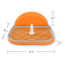 Load image into Gallery viewer, HIPIPET Puppy Dog Potty Tray 23.6''X18.1''X1.9'' Puppy Pad Holder with Removable Post and Wall Cover for Cats and Dogs Toilet (Orange)