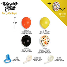 Load image into Gallery viewer, Construction Baby Boy Birthday Decorations Black Yellow and Orange Balloon Garland & Arch Black Yellow Orange Confetti Balloons Fall Balloon Party Supplies