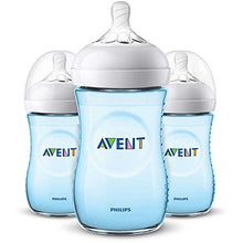 Load image into Gallery viewer, Philips Avent 9oz Natural Baby Bottles 3-Pack - Blue