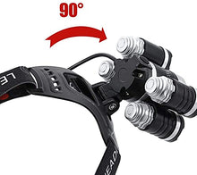 Load image into Gallery viewer, Headlamp 12000 Lumen Ultra Bright CREE LED Work Headlight Micro-USB Rechargeable, 4 Modes Head Lamp Waterproof Headlamps for Camping Hiking Hunting Hard Hat Workers