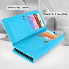Load image into Gallery viewer, Harryshell Detachable Magnetic 12 Card Slots Wallet Case PU Leather Flip Protective Cover Wrist Strap for T-Mobile Revvl 4 (Not fit REVVL 4+ Plus/REVVL 5G)(Flower Blue)