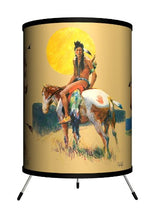 Load image into Gallery viewer, Lamp-In-A-Box TRI-SEP-NATIV Saturday Evening Post - Native Americans Tripod Lamp, 8" x 8" x 14"