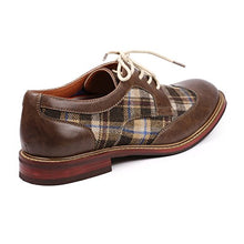 Load image into Gallery viewer, Metrocharm MET525-1 Men's Plaid Lace Up Wing Tip Classic Oxford Dress Shoes (10, Brown/Beige)