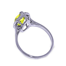 Load image into Gallery viewer, Galaxy Gold 14k Solid Gold Halo Design Ring 4887 with 2.15 Carat(CTW) Natural Diamonds and Marquis Peridot (White-Gold, 6)