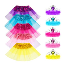 Load image into Gallery viewer, 10 Pieces Princess Tutu Skirts for Kids Rainbow Ballet Costume Dress Up Clothes with Accessories for Little Girls Party (10 pcs)