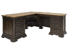 Load image into Gallery viewer, Martin Furniture IMSA684R-KIT Executve L-Desk & Return with Solid Wood Plank Tops, Fully Assembled, Brown