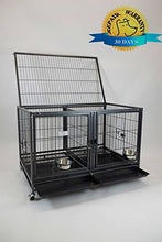 Load image into Gallery viewer, Homey Pet-43 All Metal Open Top Stackable Heavy Duty Cage(Upper) w/Floor Grid, Tray, Divider, and Feeding Bowl