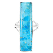 Load image into Gallery viewer, Turquoise Ring Sterling Silver 925 Genuine Gemstones Size 6 to 11 (Turquoise) (6)