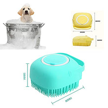 Load image into Gallery viewer, ELEGX Pet Grooming Bath Massage Brush with Soap and Shampoo Dispenser Soft Silicone Bristle for Long Short Haired Dogs Cats Shower (Yellow)